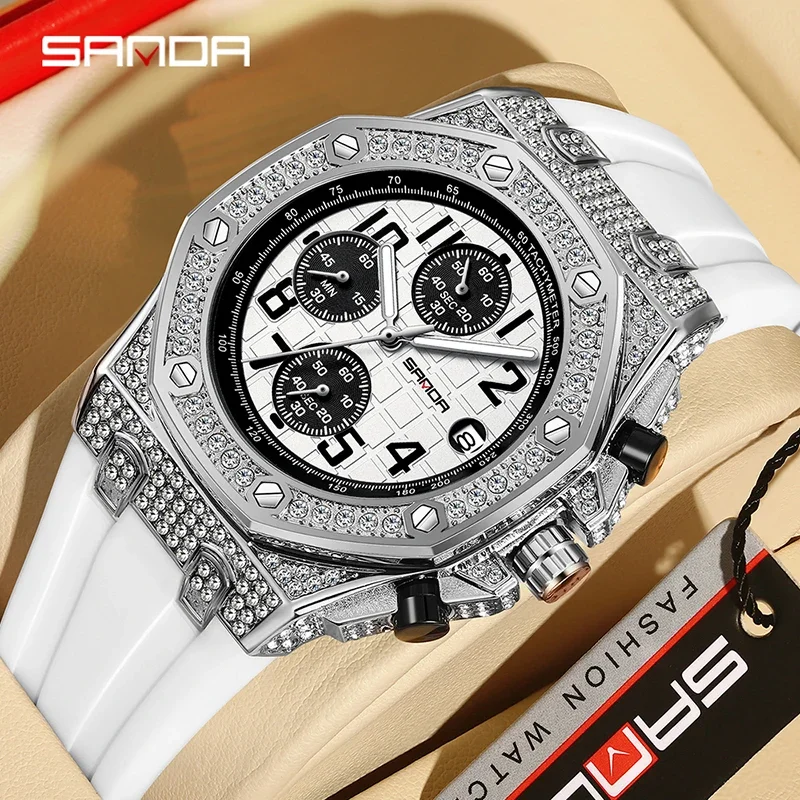 Rubber Strap Diver - Montre à quartz SANDA 7026 pour
