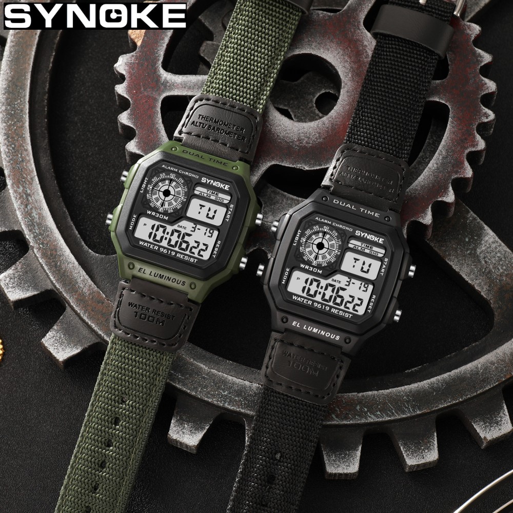Synoke montre numérique milita - Canvas Strap Watch avis et prix