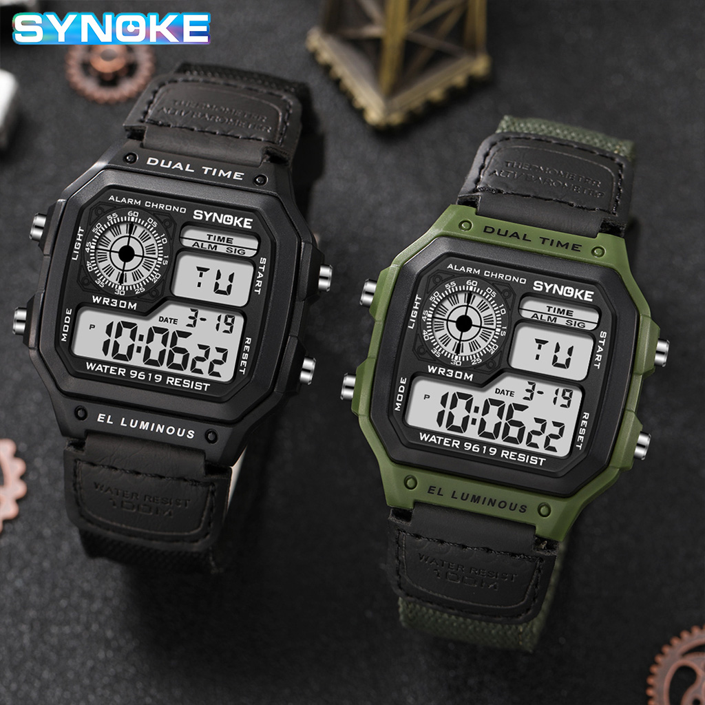 Synoke montre numérique milita - Canvas Strap Watch avis et prix