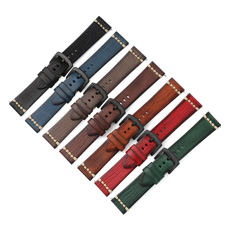 Bracelet de montre en cuir vér - Leather Strap Quick Release avis et prix
