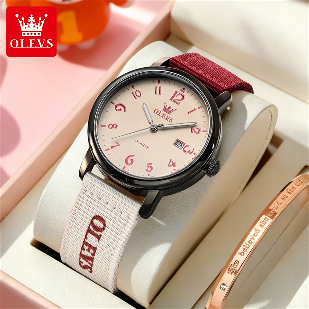 Montre à quartz OLEVS, nouvell - Canvas Strap Watch avis et prix