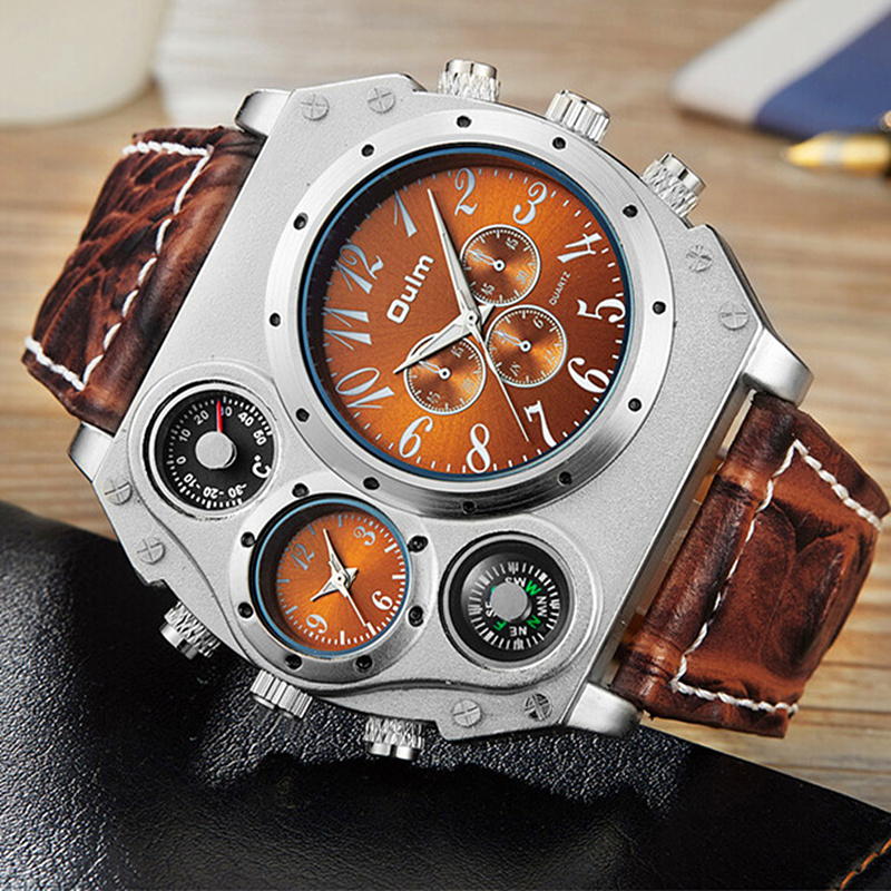 Nouveau modèle OULM montre hom - Leather Watch Band Men avis et prix